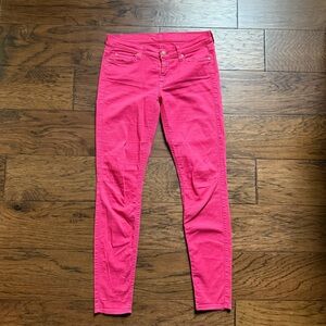 7 For All Mankind Women's Size 29 The Skinny Pink Denim Pants Jeans
